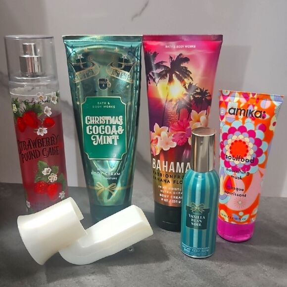 Bath & Body Works Body Cream Room Spray Wallflower Mist AMIKA HAIR Bundle Used - Picture 1 of 2
